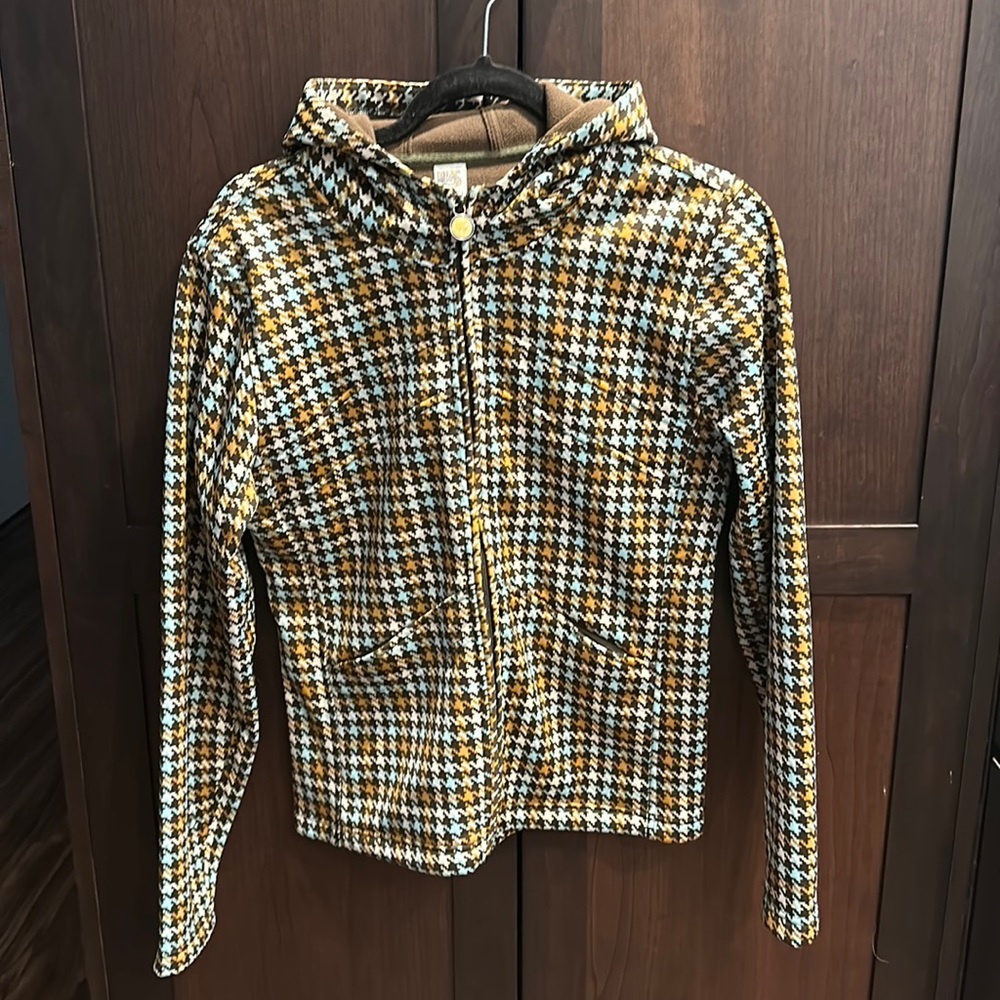 Burton Cheyenne Brown Houndstooth Fleece Ski Jacket